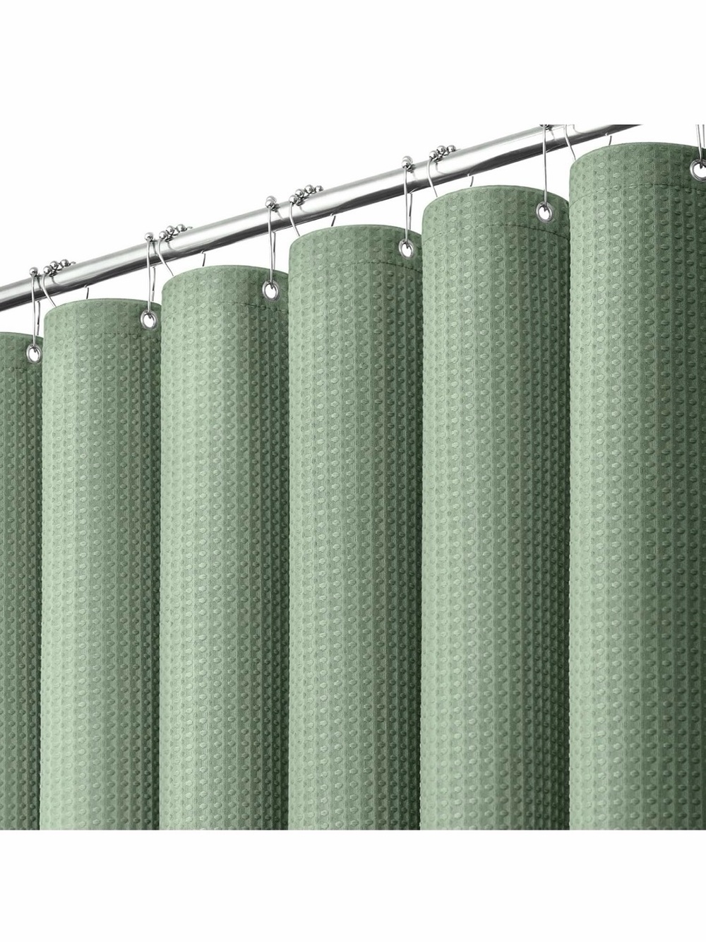 Water Resistant Waffle Weave Shower Curtain - Sage Green